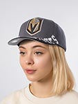 Бейсболка MITCHELL NESS арт. HP10367-VGKGREY Vegas Golden Knights NHL (темно-серый / черный)